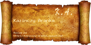 Kazinczy Aranka névjegykártya